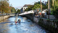 Démolition du pont du Théâtre. Dépose des fondations et cuvées